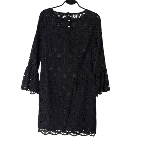 J Crew Bell Sleeve Dress in Embroidered Eyelet Black- Size 4T - Picture 8 of 16